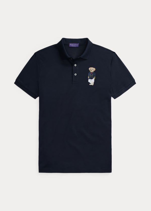 Polos Ralph Lauren Hombre Azul Marino - Custom Slim Fit Bear - OAEGV5796